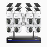 WBS400 - 4MP 8 Channel 8 Battery Cameras Outdoor Wireless NVR Security System, 2.4G & 5.8G Dual-Band WiFi, Motion Detection, Two-Way Audio, Battery & Solar Powered, 270° Pan & 90° Tilt, loud & Max. 256 GB Local Storage, Works with Alexa